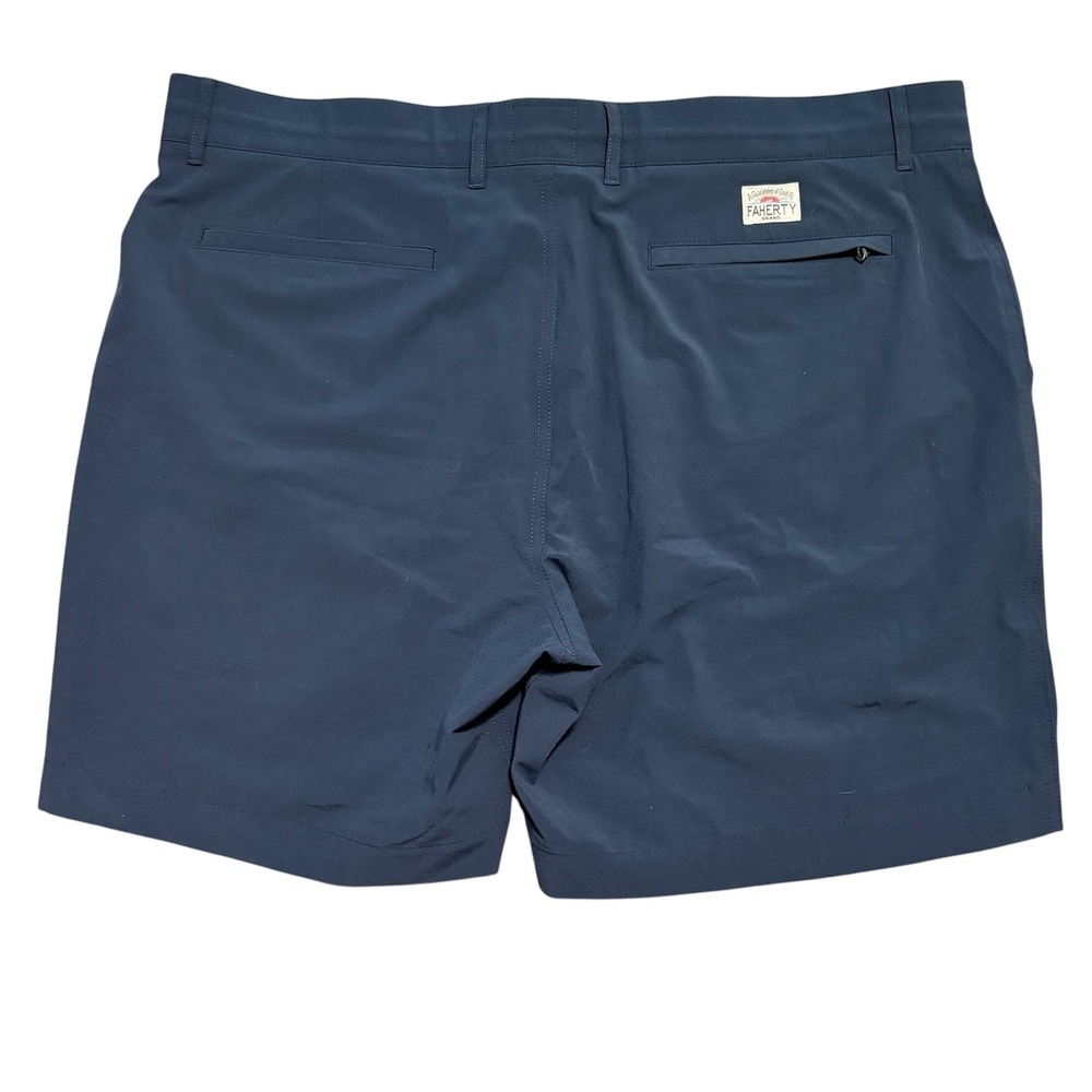 Faherty All Day Shorts Mens Size 38 Navy Blue Hybrid Recycled Stretch Trunks